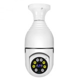 Camera de supraveghere HD tip bec STAR V380 Pro Alb, 2MP, Soclu E27, Panoramic 360 , Night Vision, WIFI, Sunet bidirectional, Auto tracking
