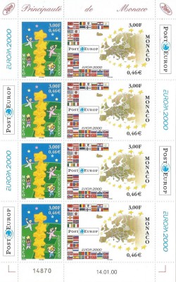 |Monaco, minicoala, Europa CEPT, 2000, MNH foto