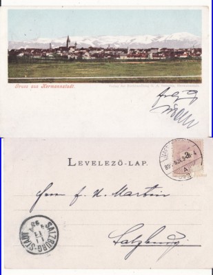 Sibiu, Hermannstadt -Vedere generala- Rara-clasica, 1899 foto
