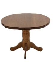Masa living si bucatarie extensibila SB Fan, MDF Furniruit, structura lemn masiv, 4 persoane, 100-133,5x99x74 cm, nuc