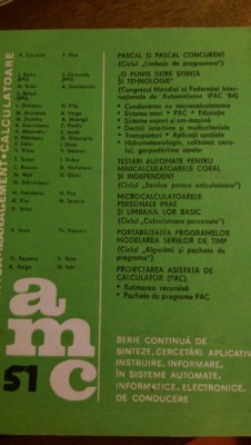 Automatica management calculatoare AMC nr 51 1985 foto