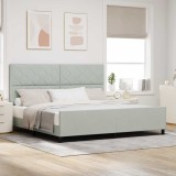 VidaXL Cadru de pat cu headboard Gri deschis 200 x 200 cm Catifea