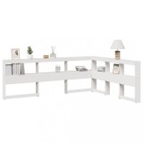 VidaXL Bibliotecă tăblie &icirc;n formă de L alb 135 cm lemn masiv de pin 859284