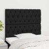 VidaXL Tăblii de pat, 2 buc, negru, 100x7x78/88 cm, textil