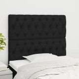 VidaXL Tăblii de pat, 2 buc, negru, 100x7x78/88 cm, textil