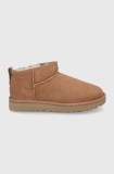 UGG cizme de zăpadă din piele &icirc;ntoarsă Classic Ultra Mini culoarea maro 1116109-CHE