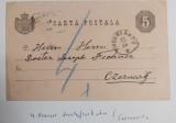 Romania 1888 - Carte postala circulata TARGU NEAMT-CERNAUTI