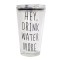 Cana din sticla transparenta Pufo Drink Water pentru cafea cu capac, 450 ml