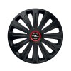 Set 4 capace roti Negre Cu Inel Rosu Trend R16 Compatibil Cu Opel, Autohelix MSA