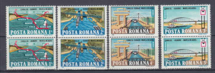 ROMANIA 1985 LP 1127 CANALUL DUNARE-MAREA NEAGRA PERECHE SERII MNH