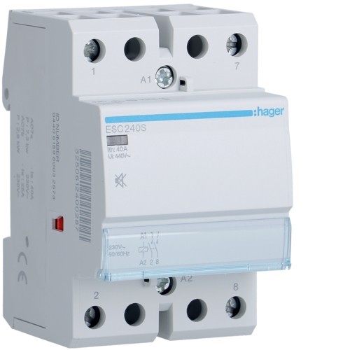 Contactor silentios 40A 2ND 230V Hager ESC240S