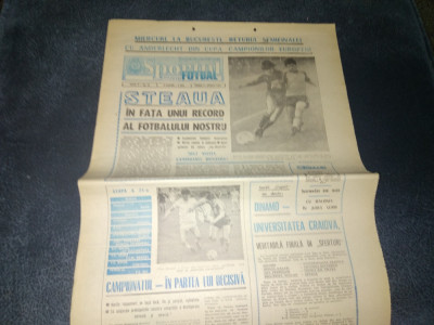 ZIARUL SPORTUL SUPLIMENT FOTBAL 11 APRILIE 1986 STEAUA ANDERLECHT foto