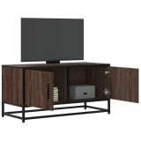 Cumpara ieftin Dulap TV, stejar maro, 80x34,5x40 cm, lemn prelucrat și metal