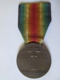 Italia medalia Marele Razboi pentru Civilizatie-Victoria WWI cu panglica originală
