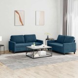 vidaXL Set de canapele cu perne, 2 piese, albastru, catifea 3201505