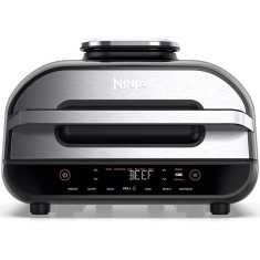 Gratar electric Ninja AG551EU, 2460W, 6 functii, vas gatit 3.8l, friteuza 3.8l, Negru