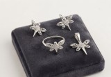 Cumpara ieftin Set Complet din Argint 925 , zGlow Dragonfly, , Inel, Cercei E i Pandantiv cu Detalii Filigranate E i Zirconii, 6.9g