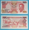 Tanzania 50 Shillings 1993 &#039;Gnu&#039; UNC serie: EQ436884 p#23