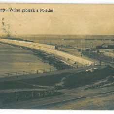 3387 - CONSTANTA, Harbor, Romania - old postcard - used - 1921