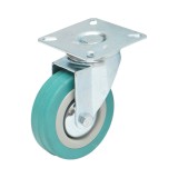 Roata pivotanta 75x21 mm din cauciuc plin, fara frana, placa otel 45 kg