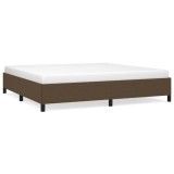 Cumpara ieftin Cadru de pat fara saltea, maro inchis, 200x200 cm, textil