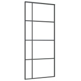 Cumpara ieftin Usa glisanta, negru, 90x205 cm, sticla ESG mata si aluminiu
