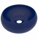 Chiuvetă baie lux albastru &icirc;nchis mat 40x15 cm ceramică rotund
