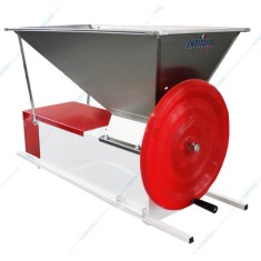 Eno 3 semiinox manual, zdrobitor desciorchinator struguri, Enoitalia, cuva inox, carcasa tabla smaltuita, cuva cu valturi, productivitate 300-500 kg/h