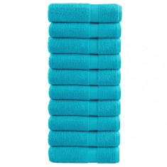 vidaXL Prosoape de m&acirc;ini premium SOLUND 10buc. turcoaz 50x100cm 600gsm