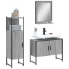 Gossi set dulapuri de baie, 3 piese, gri sonoma, lemn prelucrat