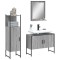Gossi set dulapuri de baie, 3 piese, gri sonoma, lemn prelucrat