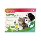 PIPETA ANTIPARAZITARA , PURICI, CAPUSE, PENTRU PISICI SI CATEI MICI, VETOPURE (CUT x 3 PIP)