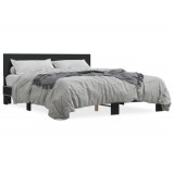 Cadru de pat, negru, 160x200 cm, lemn prelucrat si metal GartenMobel Dekor, vidaXL