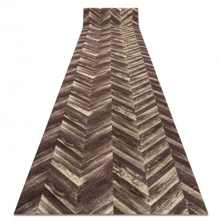 Traversa anti-alunecare DIGITAL - CHEVRON Heringă maro / bej, 120 cm