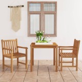 Cumpara ieftin Set de mobilier de grădină cu 3 piese, 80x80 cm, lemn masiv de tec