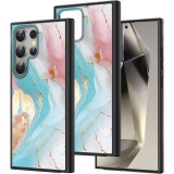 Hus&Auml; pentru samsung galaxy s25 ultra, marble lc, protec&Egrave;ie camer&Auml;, anti&Egrave;oc, design slim, albastru - roz