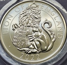 5 pounds 2022 Marea Britanie, Lion of England, The Royal Tudor Beasts, Brilliant uncirculated, Coincard, km#2202