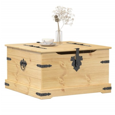 vidaXL Cutie de depozitare &amp;bdquo;Corona&amp;rdquo;, 78x78x45 cm, lemn masiv de pin 4002771 foto