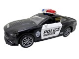 Macheta Ford Mustang politie negru sunet lumini deschide usile resort 1/43