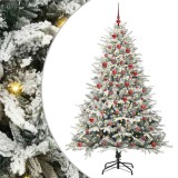 vidaXL Brad de Crăciun artificial pre-luminat cu set de bile Verde 3395397