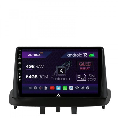 Navigatie Renault Megane 3 Fluence (2009-2016), Android 13, A-Octacore 4GB RAM + 64GB ROM, 9 Inch - AD-BGA9004+AD-BGRKIT372 foto