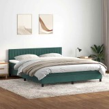 Cumpara ieftin Pat box spring cu saltea, verde &icirc;nchis, 180x210 cm, catifea