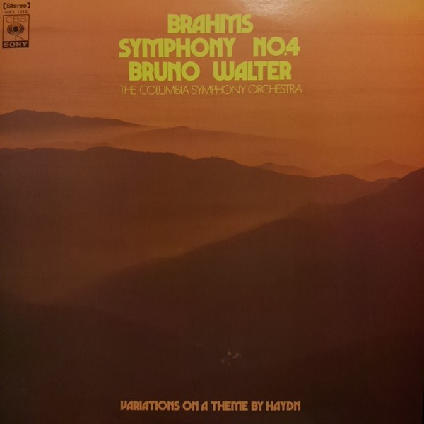 Vinil LP # &quot;Japan Press&quot; Brahms / Bruno Walter &ndash; Symphony No.4 ･ Variations On A Theme By Haydn (EX)