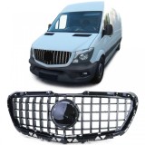 Grila sport neagra lucioasa cu crom pentru Mercedes Sprinter W906 Facelift 13-18 Performance AutoTuning