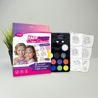 Set de vopsea pentru față prințesă Dream - 6 șabloane Tytoo foto