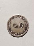 1/4 Gulden 1947 argint Curacao Olandeze, Australia si Oceania