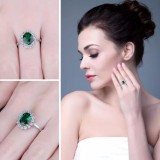 INEL ARGINT CU Zirconiu --VERDE SAPPHIRE-- arg289, Argintboutique