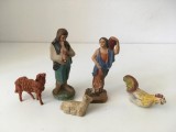 Cumpara ieftin * Lot 5 figurine vintage Italia, ceramica: femeie, barbat, cocos, oaie, miel