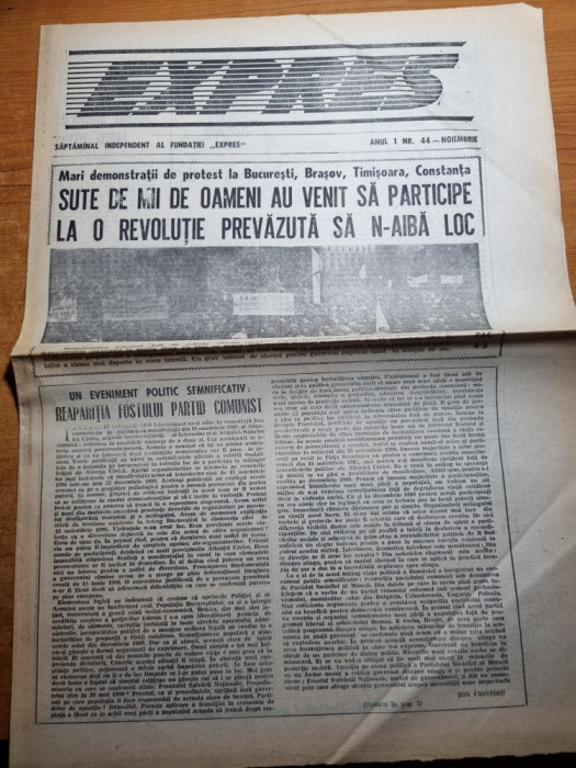 ziarul expres noiembrie 1990-virgil magureanu
