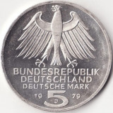 Moneda Germania - 5 Deutsche Mark 1979 - Institut Arheologic - Argint, Europa